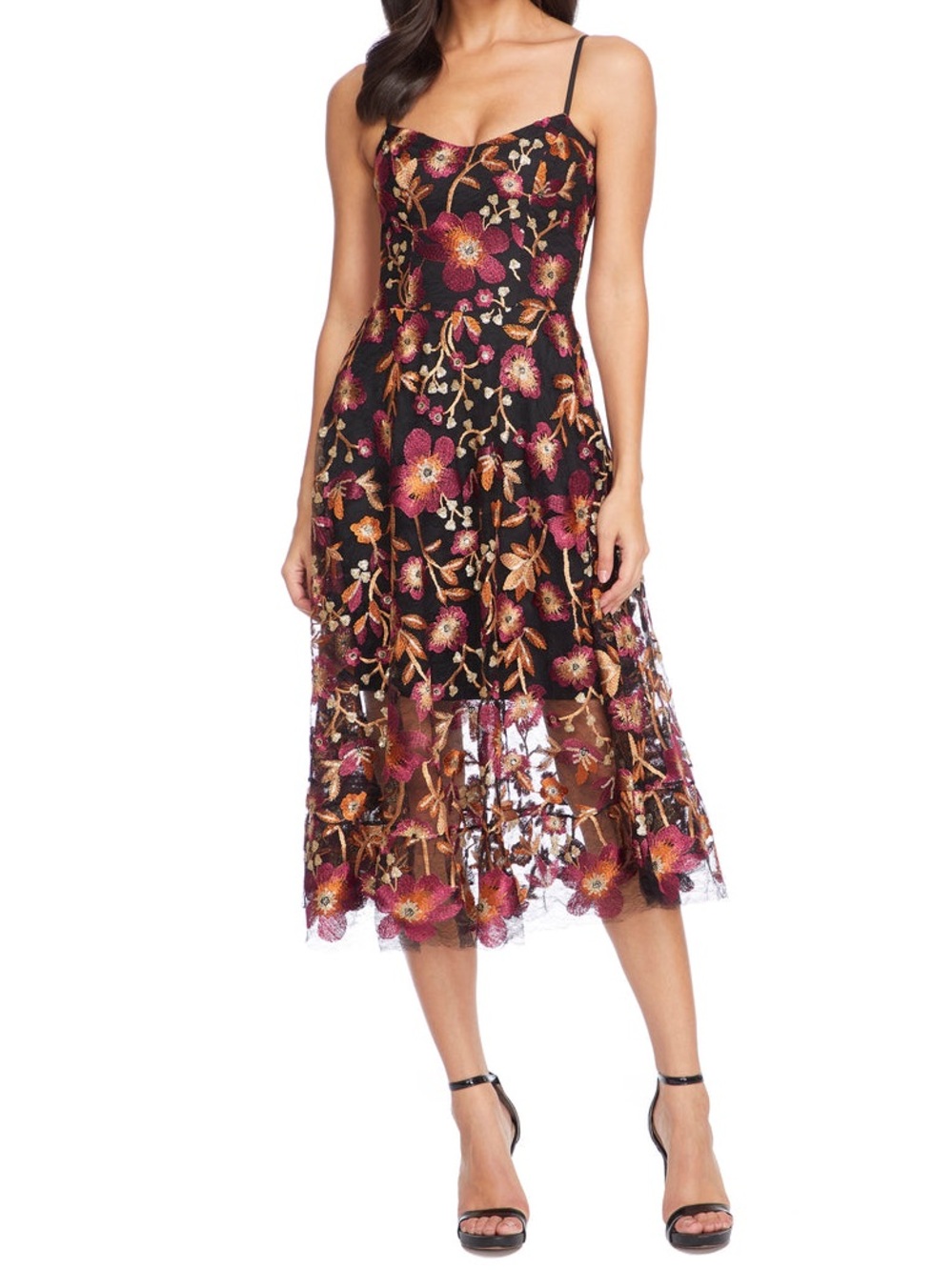 Dress the Population Size XS Uma Plumeria Embroidery Dress NWT